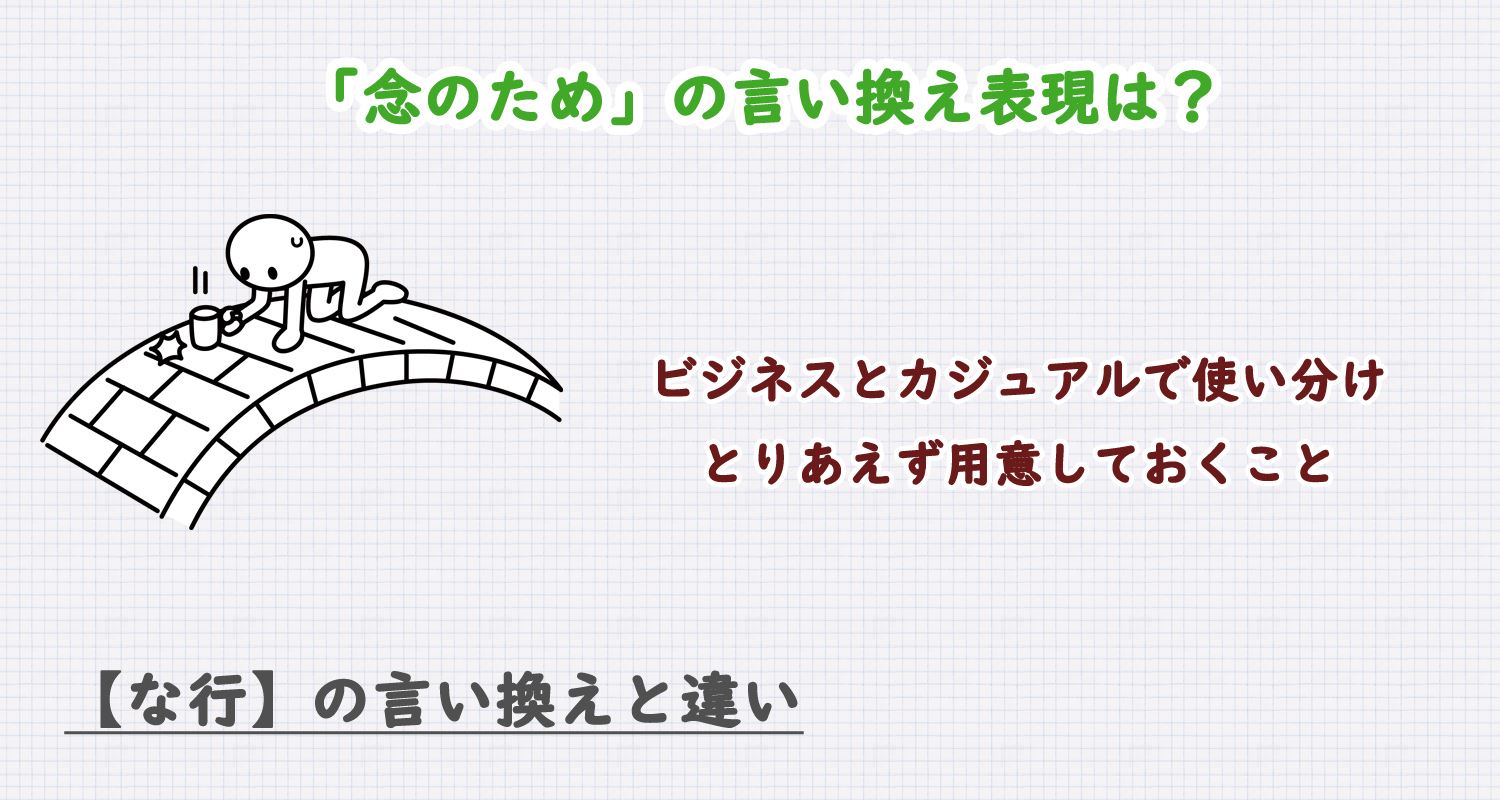 念のための言い換え表現は？ビジネス・カジュアル別に解説！