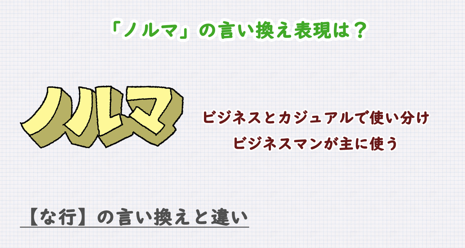 ノルマの言い換え表現は？ビジネス・カジュアル別に解説！