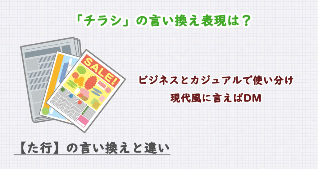 チラシの言い換え表現は？ビジネス・カジュアル別に解説！