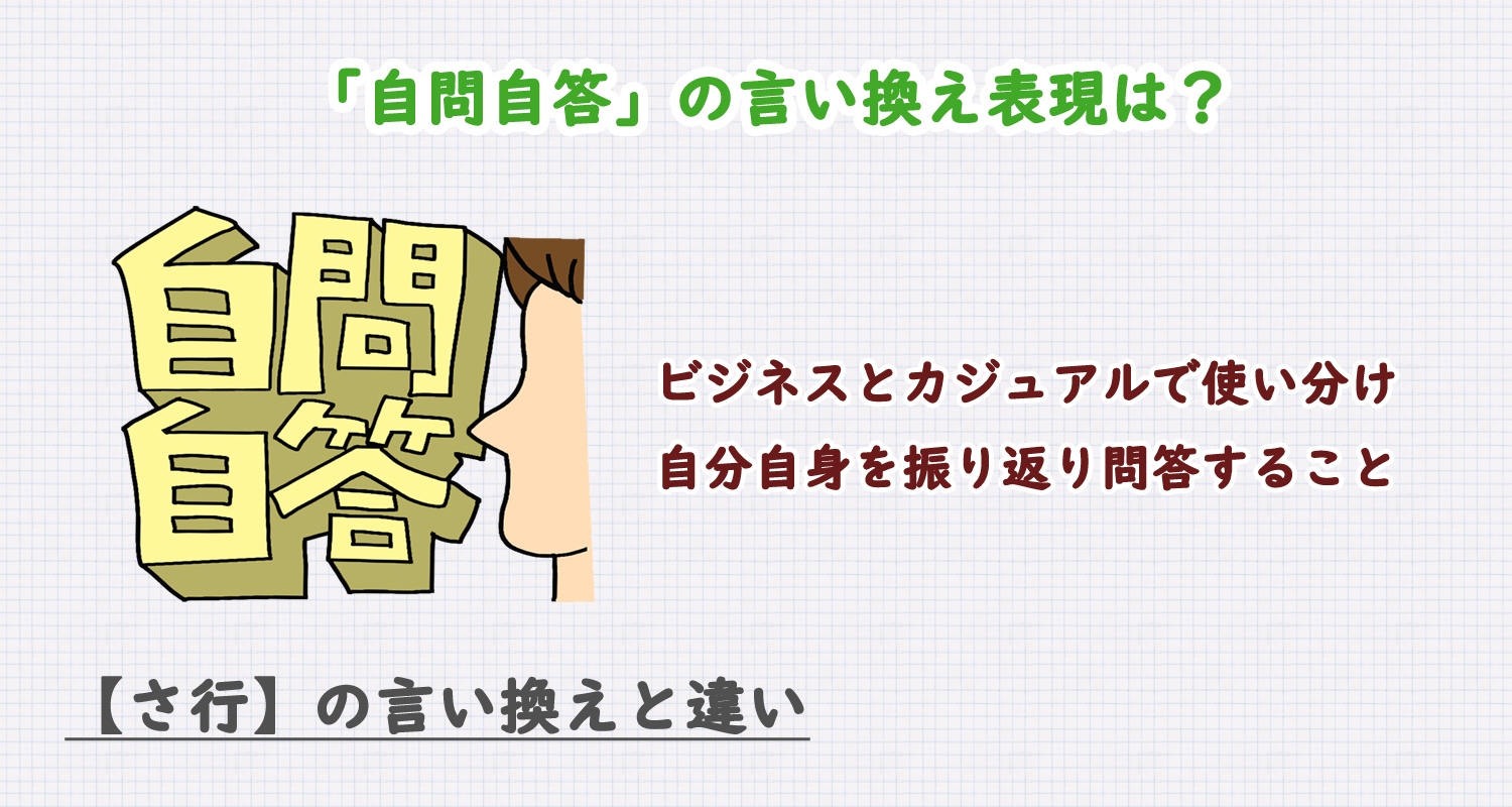 自問自答の言い換え表現は？ビジネス・カジュアル別に解説！