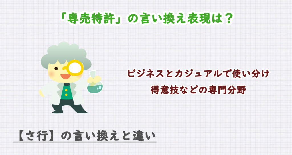 専売特許の言い換え表現は？ビジネス・カジュアル別に解説！