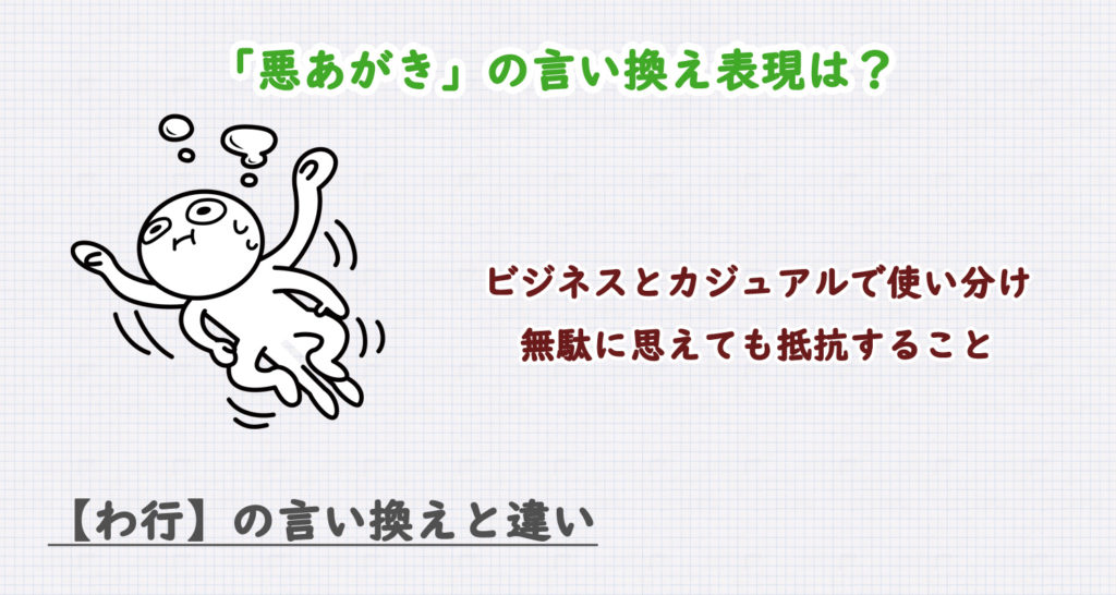 悪あがきの言い換え表現は？ビジネス・カジュアル別に解説！