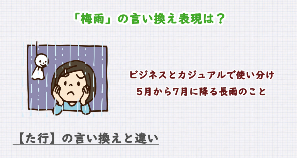 「梅雨」の言い換え表現は？ビジネス・カジュアル別に解説！