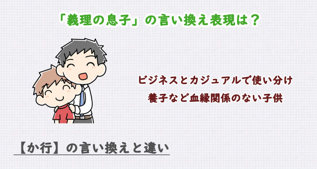 義理の息子の言い換え表現は？ビジネス・カジュアル別に解説！