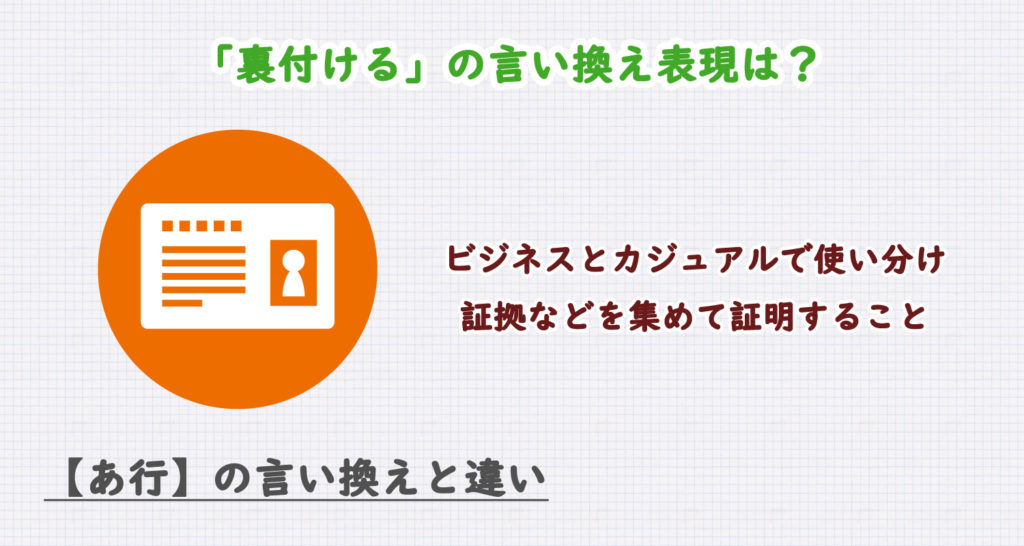 裏付けるの言い換え表現は？ビジネス・カジュアル別に解説！