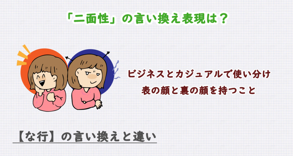「二面性」の言い換え表現は？ビジネス・カジュアル別に解説！