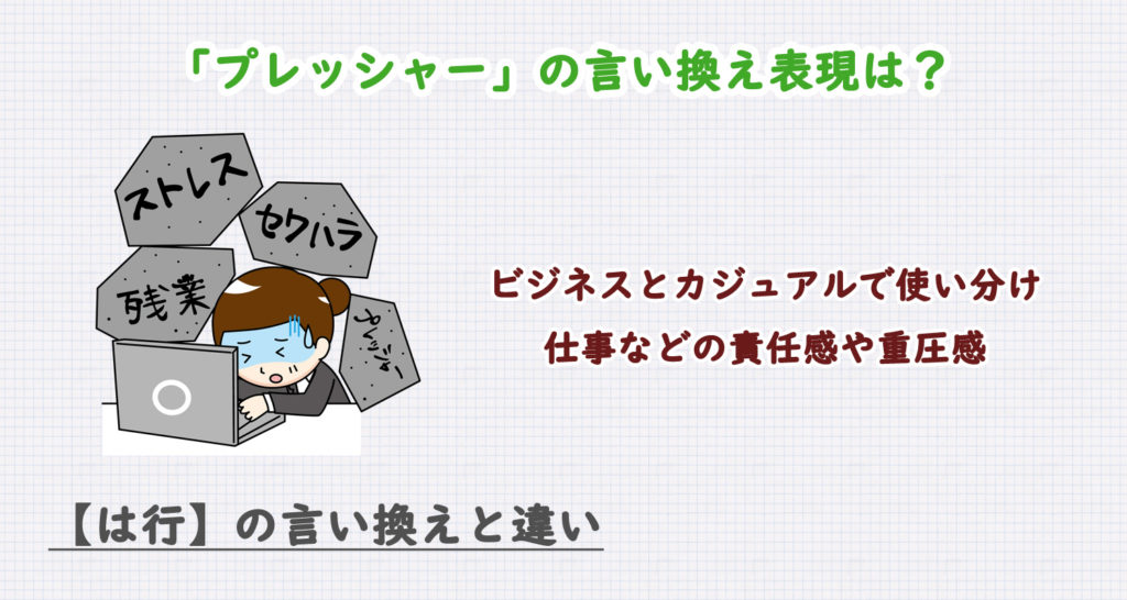 プレッシャーの言い換え表現は？ビジネス・カジュアル別に解説！