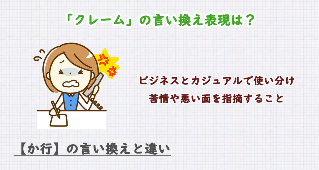 クレームの言い換え表現は？ビジネス・カジュアル別に解説！