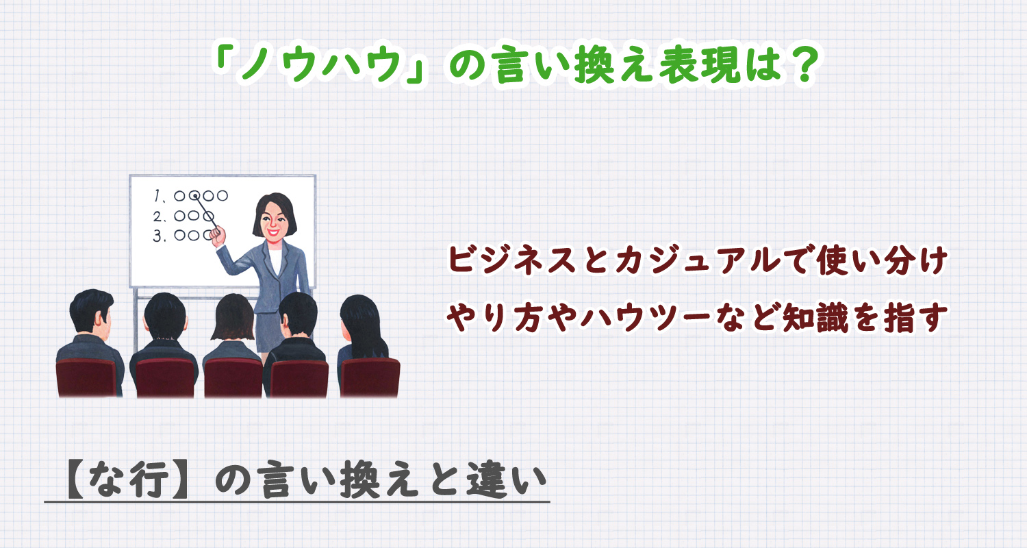 ノウハウの言い換え表現は？ビジネス・カジュアル別に解説！