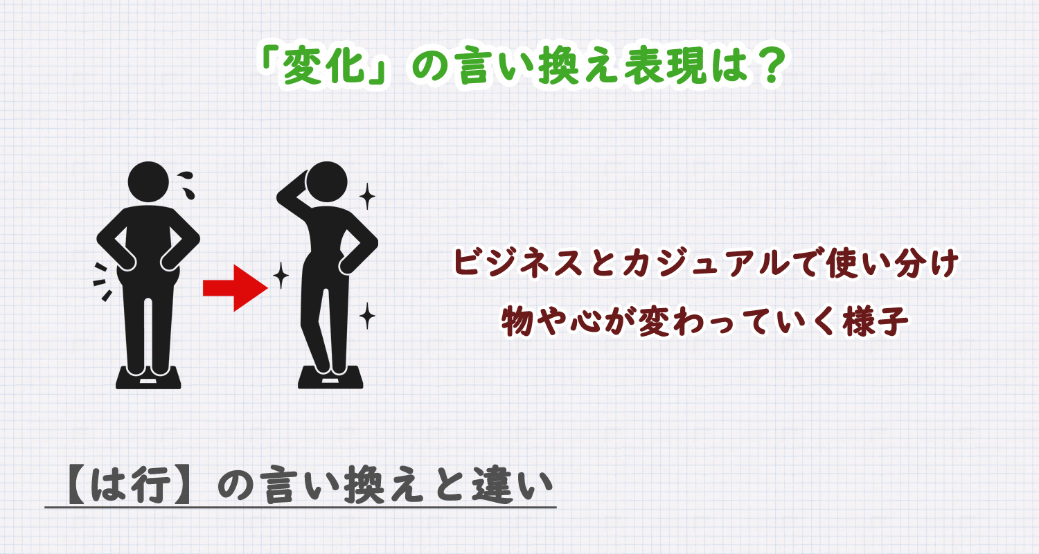 「変化」の言い換え表現は？ビジネス・カジュアル別に解説！