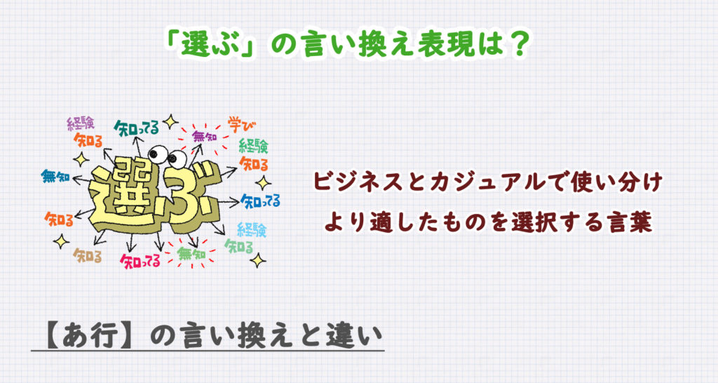 「選ぶ」の言い換え表現は？ビジネス・カジュアル別に解説！