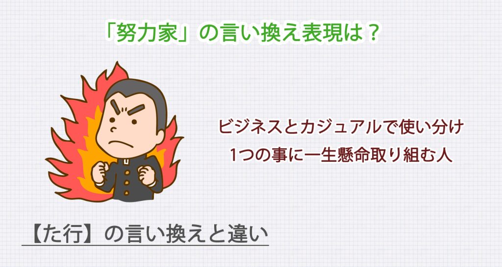 「努力家」の言い換え表現は？ビジネス・カジュアル別に解説！