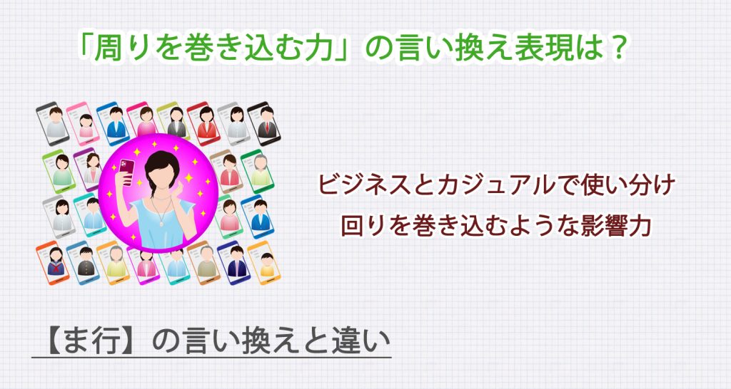 周りを巻き込む力の言い換え表現は？ビジネス・カジュアル別に解説！