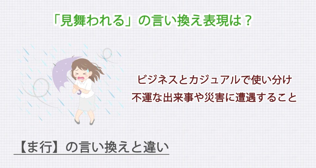 見舞われるの言い換え表現は？ビジネス・カジュアル別に解説！