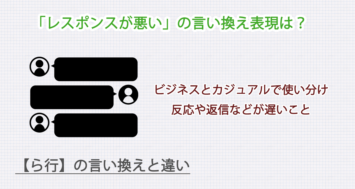 レスポンスが悪いの言い換え表現は？ビジネス・カジュアル別に解説！
