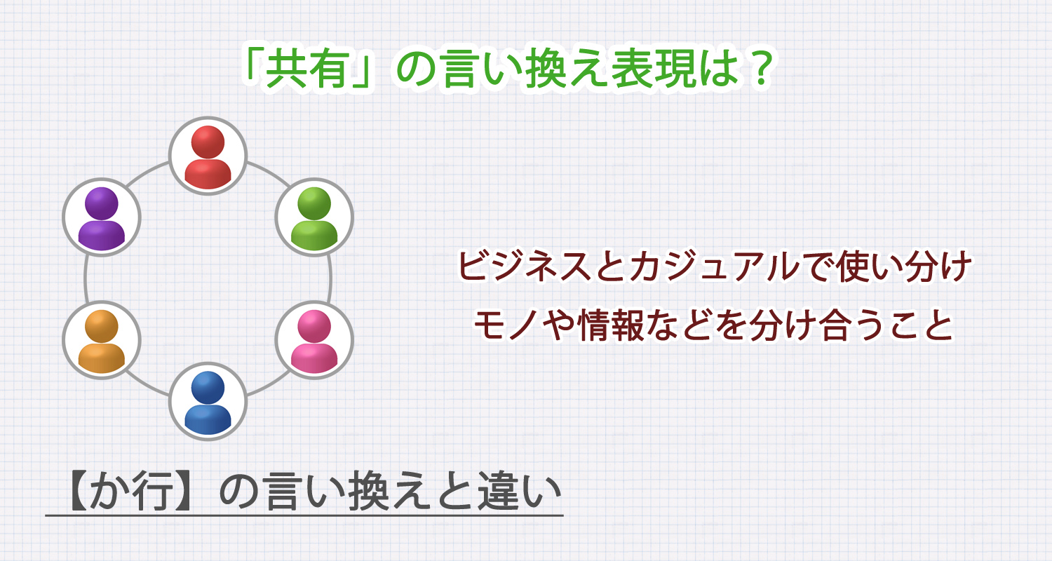 「共有」の言い換え表現は?ビジネス・カジュアル別に解説!
