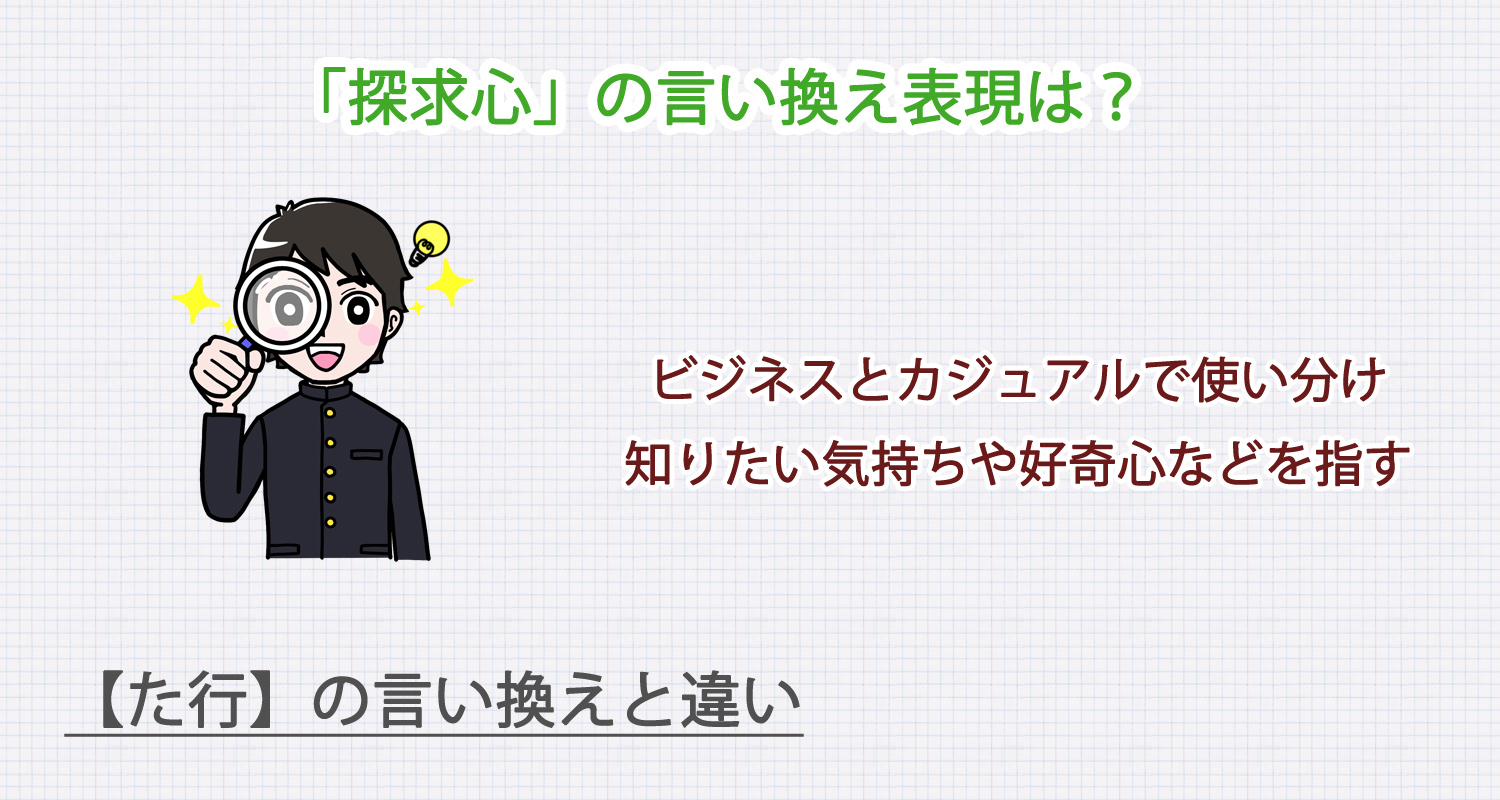 「探究心」の言い換え表現は？ビジネス・カジュアル別に解説！