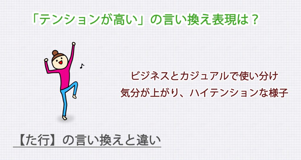 テンションが高いの言い換え表現は？ビジネス・カジュアル別に解説！
