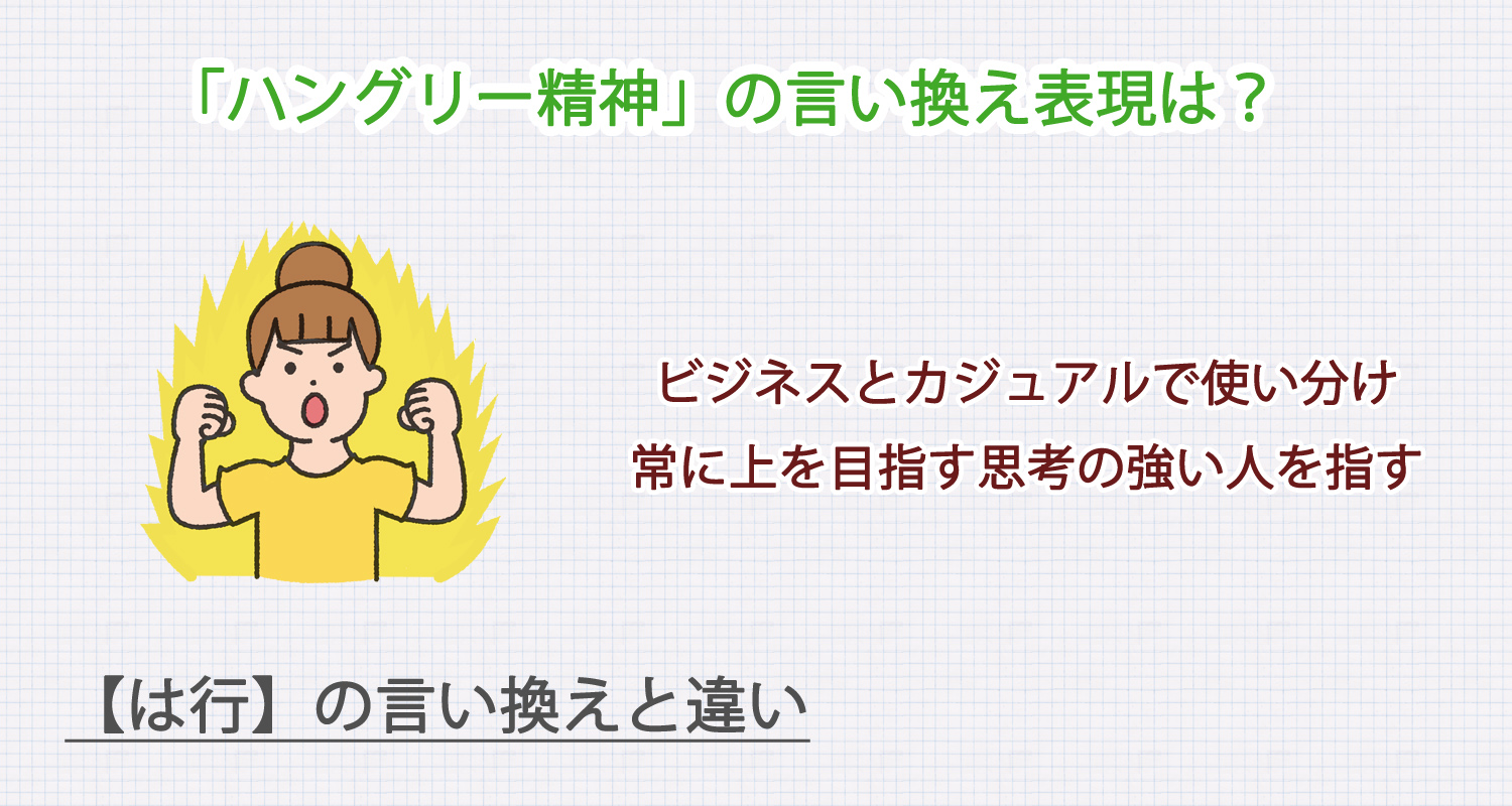 ハングリー精神の言い換え表現は？ビジネス・カジュアル別に解説！