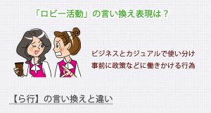 ロビー活動の言い換え表現は？ビジネス・カジュアル別に解説！