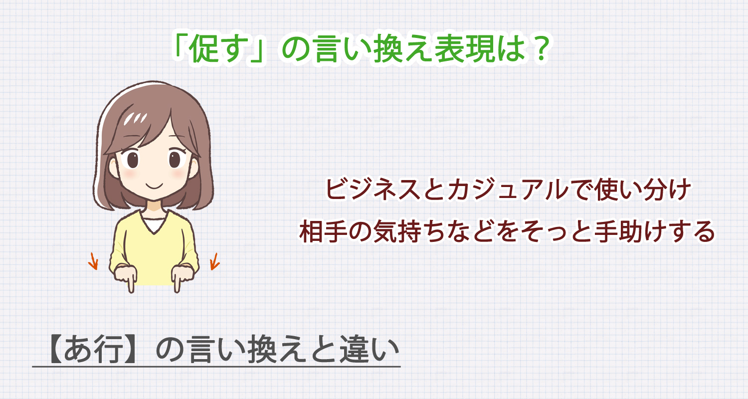 「促す」の言い換え表現は？ビジネス・カジュアル別に解説！