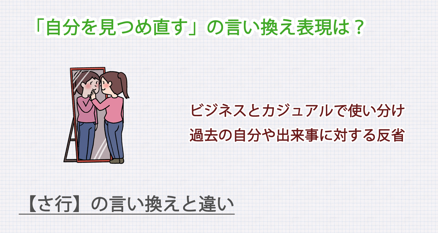 自分を見つめ直すの言い換え表現は？ビジネス・カジュアル別に解説！