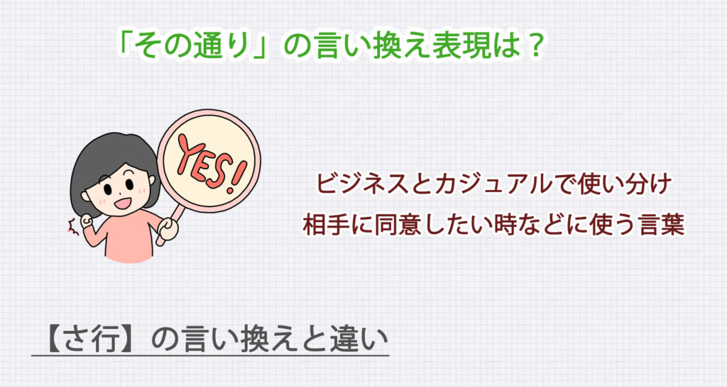 「その通り」の言い換え表現は？ビジネス・カジュアル別に解説！