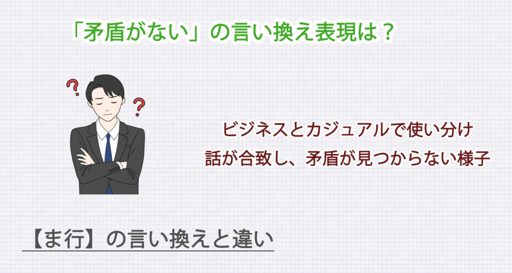 矛盾しないの言い換え表現は？ビジネス・カジュアル別に解説！