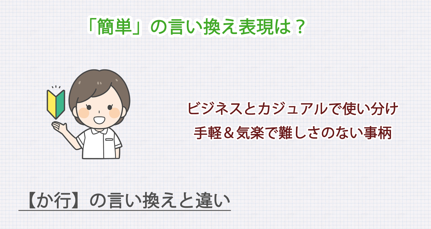 「簡単」の言い換え表現は？ビジネス・カジュアル別に解説！