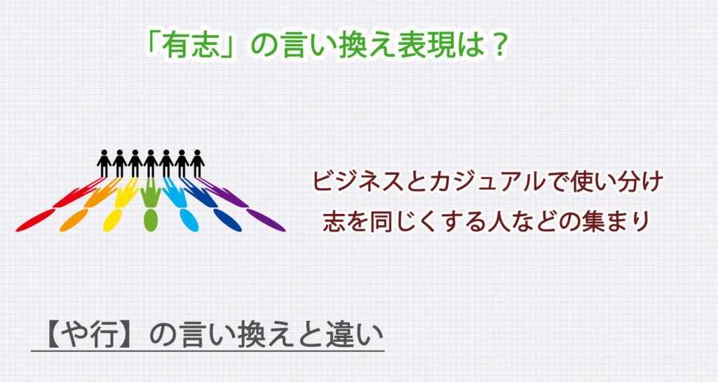 「有志」の言い換え表現は？ビジネス・カジュアル別に解説！