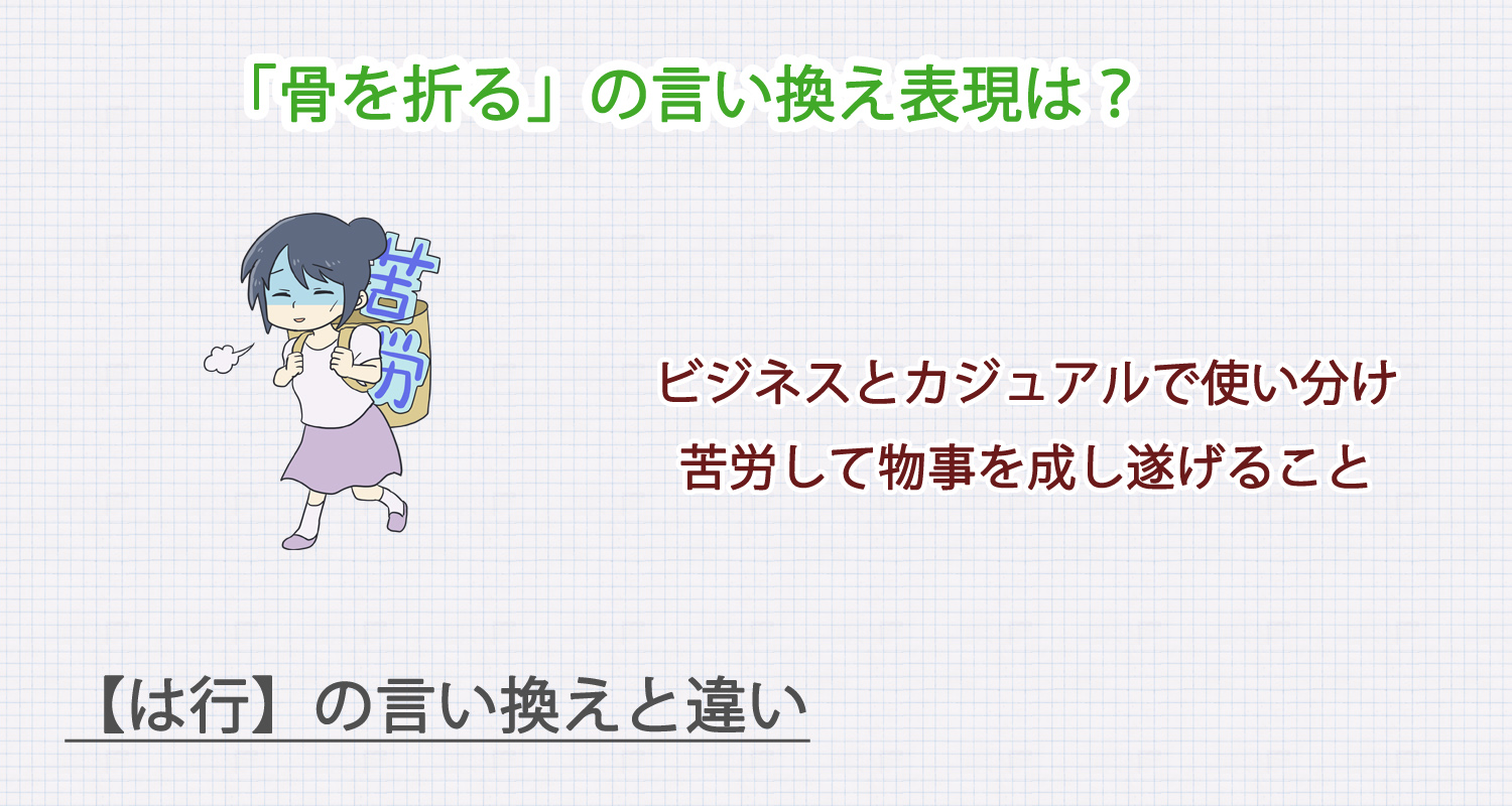 骨を折るの言い換え表現は？ビジネス・カジュアル別に解説！