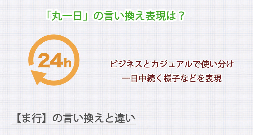 「丸一日」の言い換え表現は？ビジネス・カジュアル別に解説！