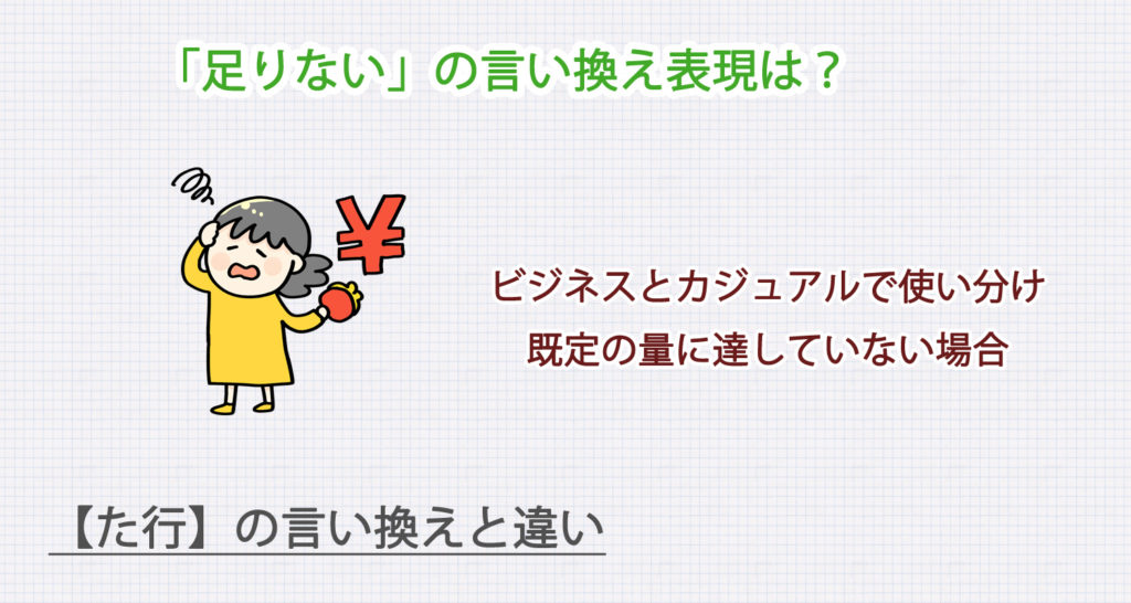 足りないの言い換え表現は？ビジネス・カジュアル別に解説！
